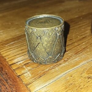 Rare Antique Brass Needle Holder